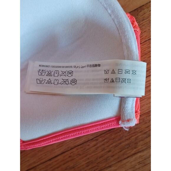 Hollister Bikini Top Fluorescent Orange Women's Small Lace Overlay Halter Tie - Picture 9 of 9